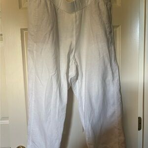 Women's Wide-Leg Linen Blend Pants in White